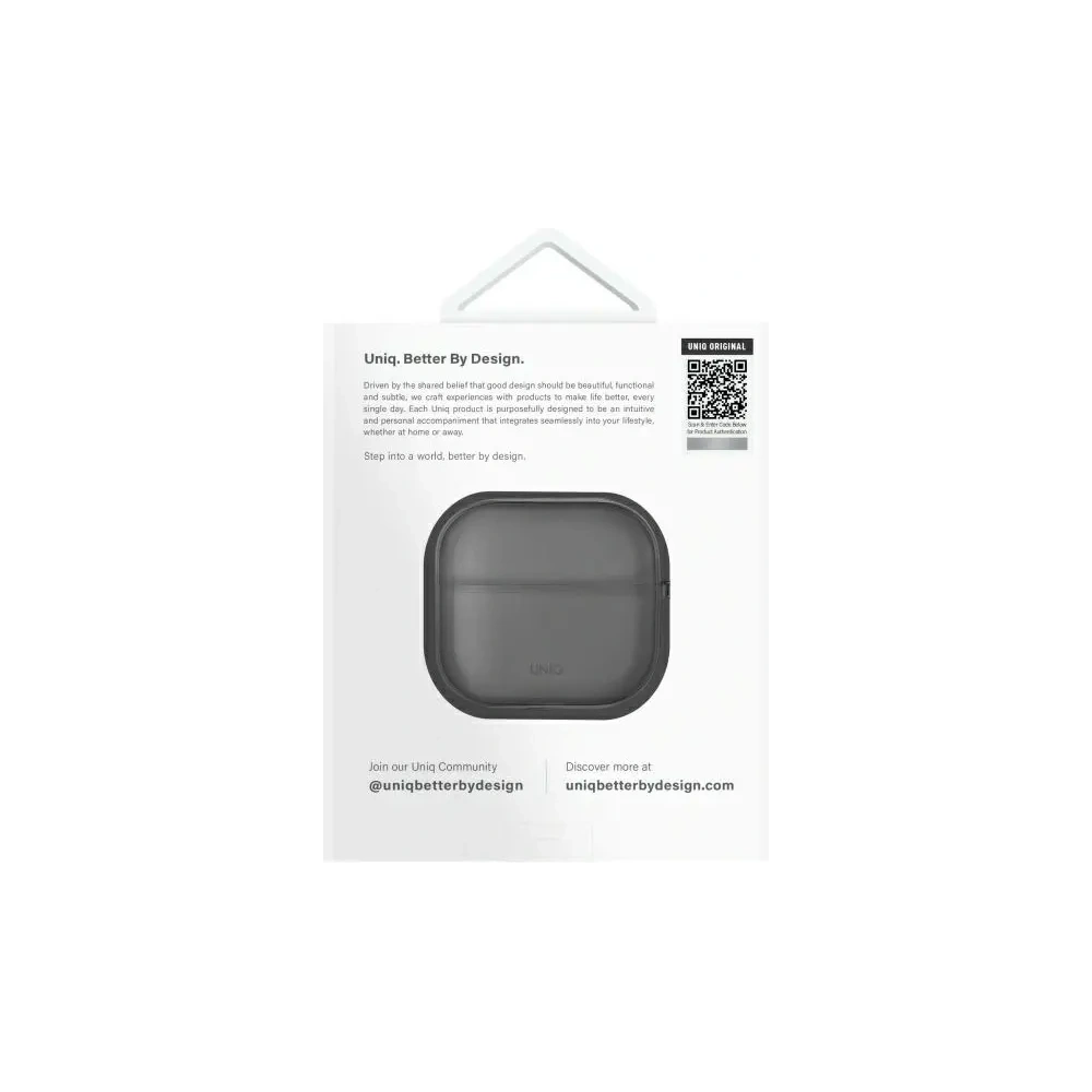 Etui UNIQ Glase do Apple AirPods 4 dymny/glossy smoke