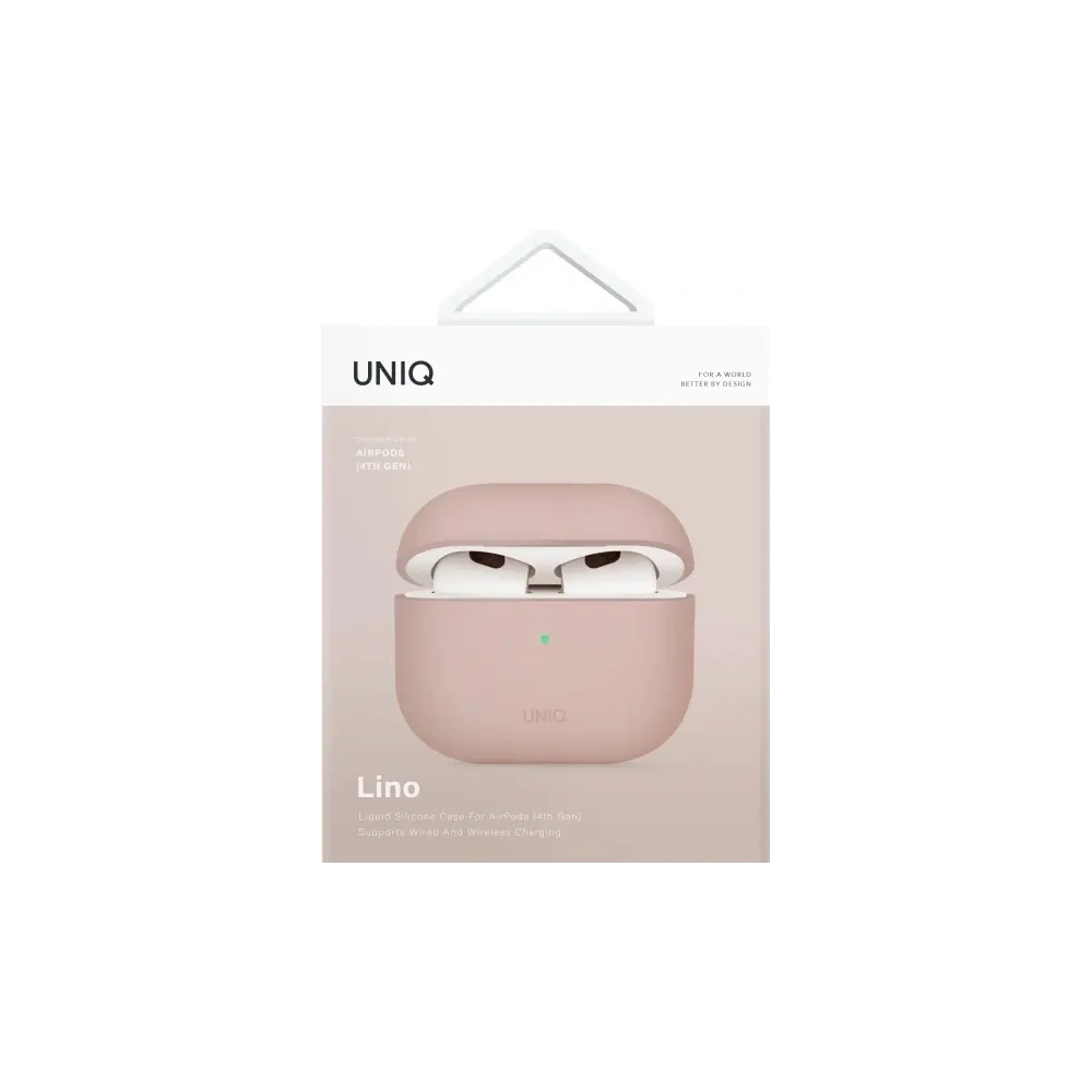 Etui UNIQ Lino do Apple AirPods 4 Silicone różowy/pink blush