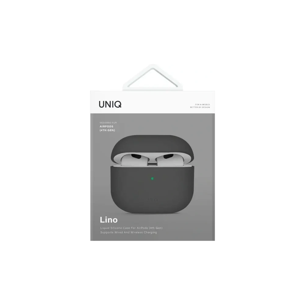 Etui UNIQ Lino do Apple AirPods 4 Silicone szary/ash grey