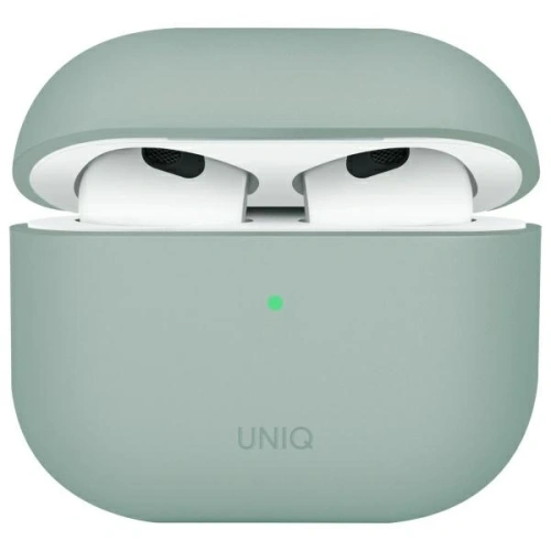 Etui UNIQ Lino do Apple AirPods 4 Silicone zielony/iceplant green