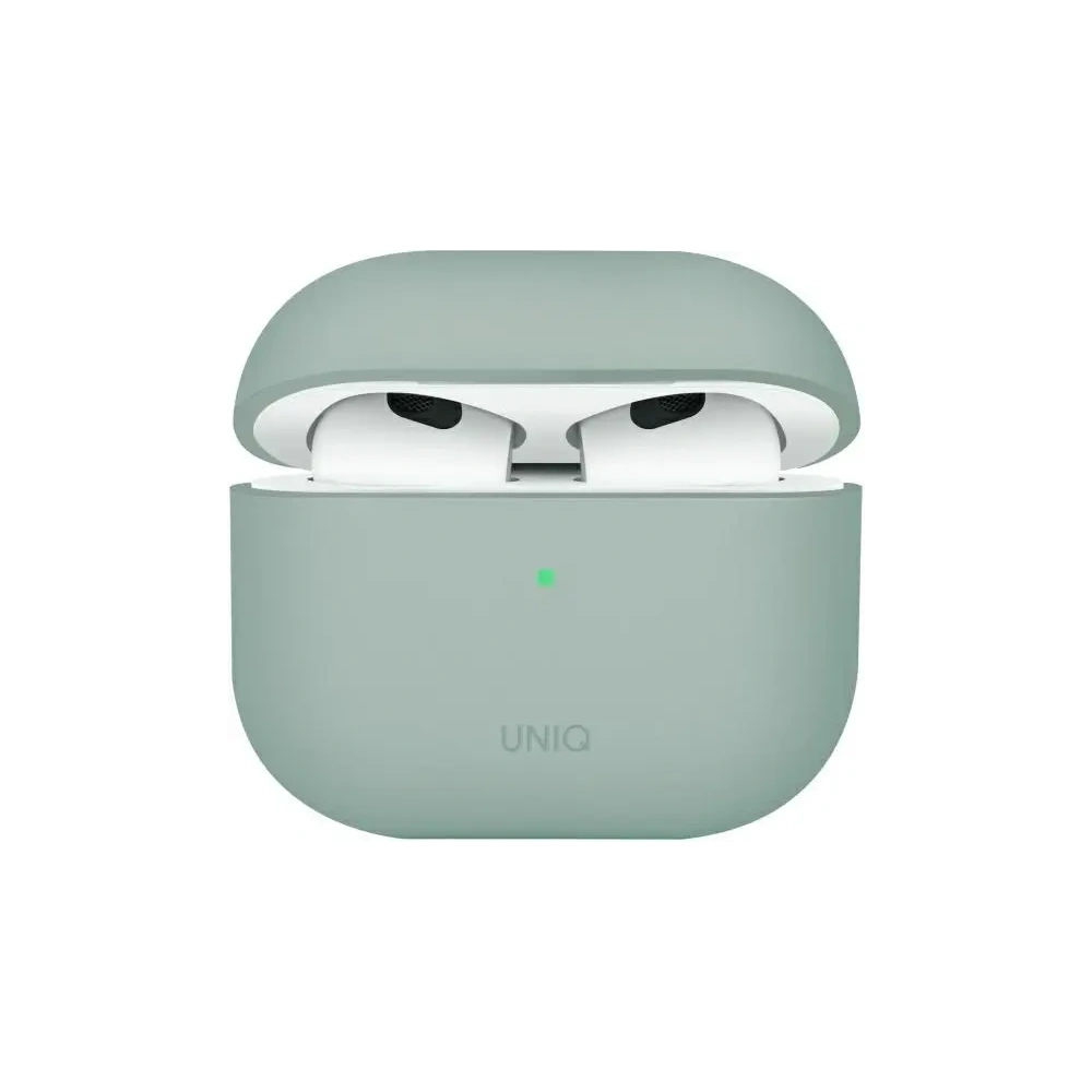 Etui UNIQ Lino do Apple AirPods 4 Silicone zielony/iceplant green