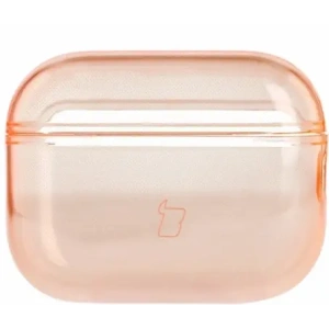 Elastyczne etui z karabińczykiem Bizon Case Headphone Clear do Apple AirPods Pro 3 pomarańczowe