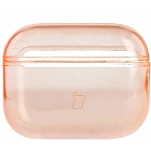 Elastyczne etui z karabińczykiem Bizon Case Headphone Clear do Apple AirPods Pro 3 pomarańczowe