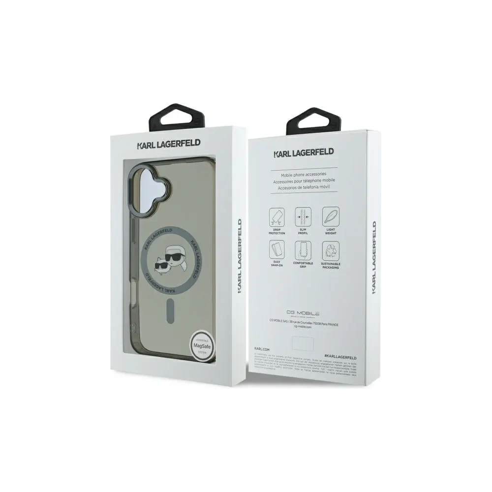 Etui Karl Lagerfeld do Apple iPhone 16 hardcase IML Metal Karl&Choupette Head MagSafe czarny Etui Karl Lagerfeld do Apple iPhone 16 hardcase IML Metal Karl&Choupette Head MagSafe czarny