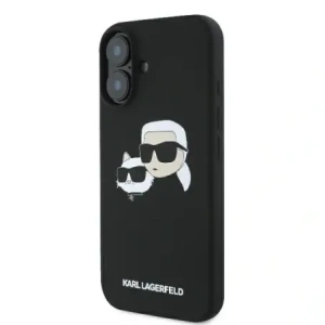 Etui Karl Lagerfeld do Apple iPhone 16 hardcase Silicone Double Heads Print MagSafe czarny