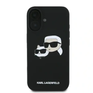 Etui Karl Lagerfeld do Apple iPhone 16 hardcase Silicone Double Heads Print MagSafe czarny