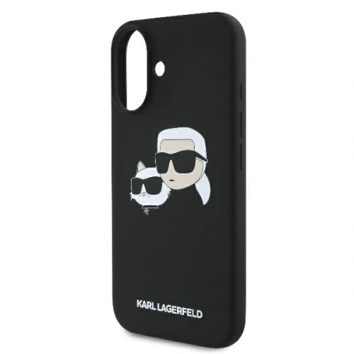 Etui Karl Lagerfeld do Apple iPhone 16 hardcase Silicone Double Heads Print MagSafe czarny