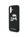 Etui Karl Lagerfeld do Apple iPhone 16 hardcase Silicone Double Heads Print MagSafe czarny