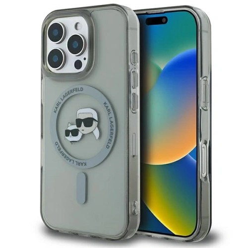 Etui Karl Lagerfeld do Apple iPhone 16 Pro Max hardcase IML Metal Karl&Choupette Head MagSafe czarny