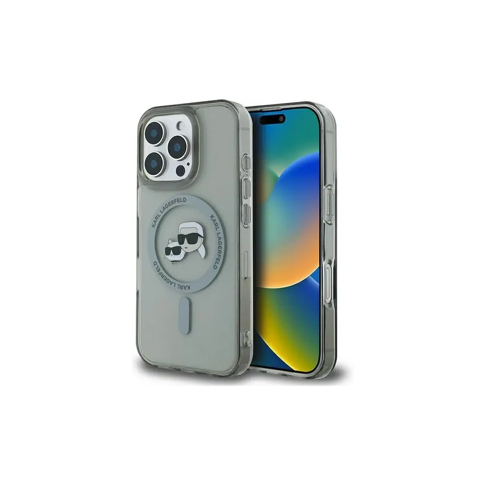 Etui Karl Lagerfeld do Apple iPhone 16 Pro Max hardcase IML Metal Karl&Choupette Head MagSafe czarny