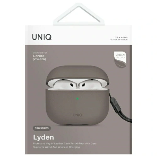Etui UNIQ Lyden DS do Apple AirPods 4 szary/flint grey