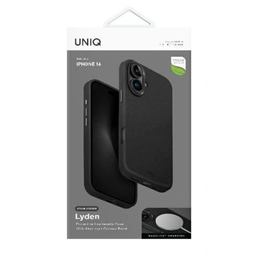 Etui UNIQ Lyden do Apple iPhone 16 Magclick Charging czarny/dallas black
