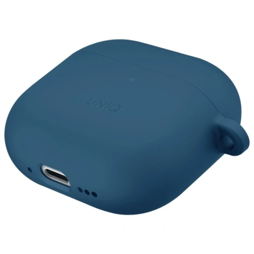 Etui UNIQ Nexo do Apple AirPods 4 + Ear Hooks Silicone niebieski/pacific blue