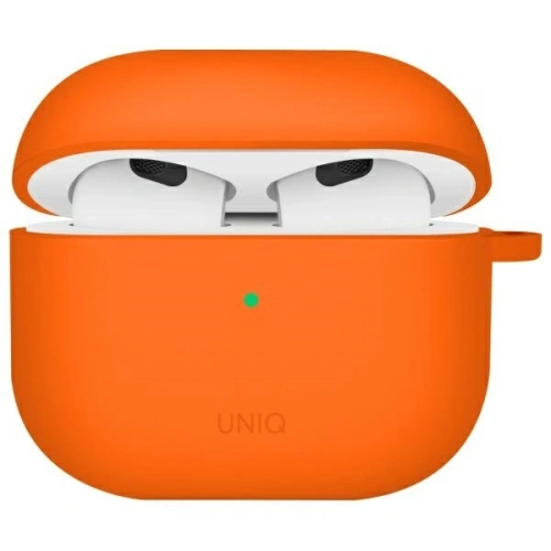 Etui UNIQ Nexo do Apple AirPods 4 + Ear Hooks Silicone pomarańczowy/volt orange