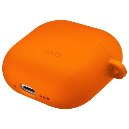 Etui UNIQ Nexo do Apple AirPods 4 + Ear Hooks Silicone pomarańczowy/volt orange