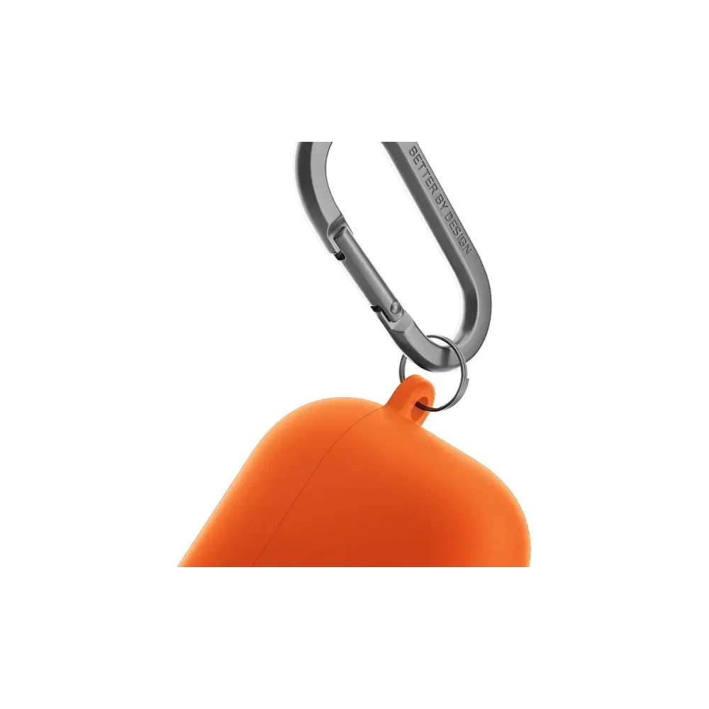 Etui UNIQ Nexo do Apple AirPods 4 + Ear Hooks Silicone pomarańczowy/volt orange