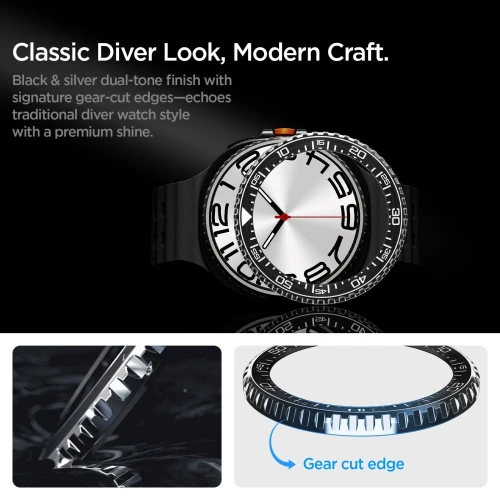 Nakładka Spigen Bezel Tune Pro Diver do Samsung Galaxy Watch 8 Classic 46mm Black