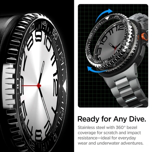 Nakładka Spigen Bezel Tune Pro Diver do Samsung Galaxy Watch 8 Classic 46mm Black