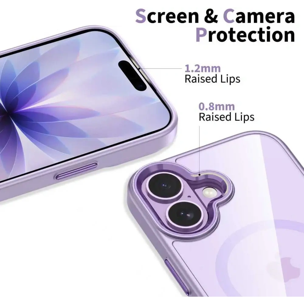 Etui Tech-Protect MagMat MagSafe do Apple iPhone 17 Lavender/clear