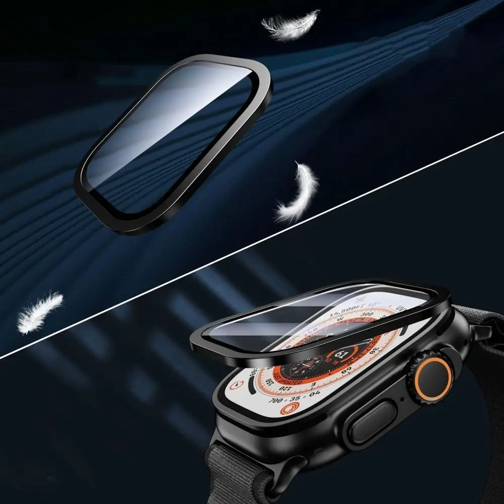 Szkło hartowane Tech-Protect Glass Ring do Apple Watch Ultra 1 / 2 / 3 49mm Cosmic Orange [2 PACK]