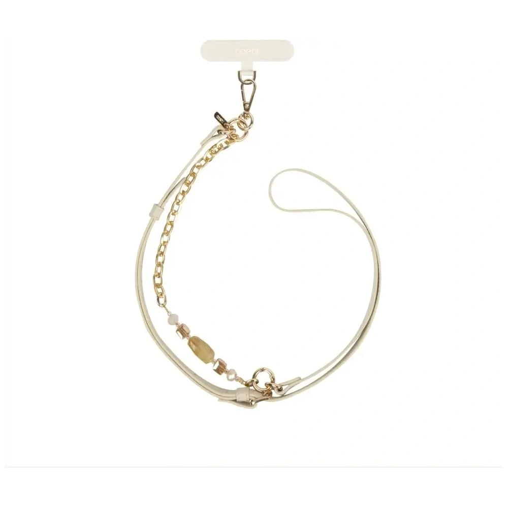 Uniwersalna smycz do telefonu 2w1 UNIQ Coehl Caryne kremowy