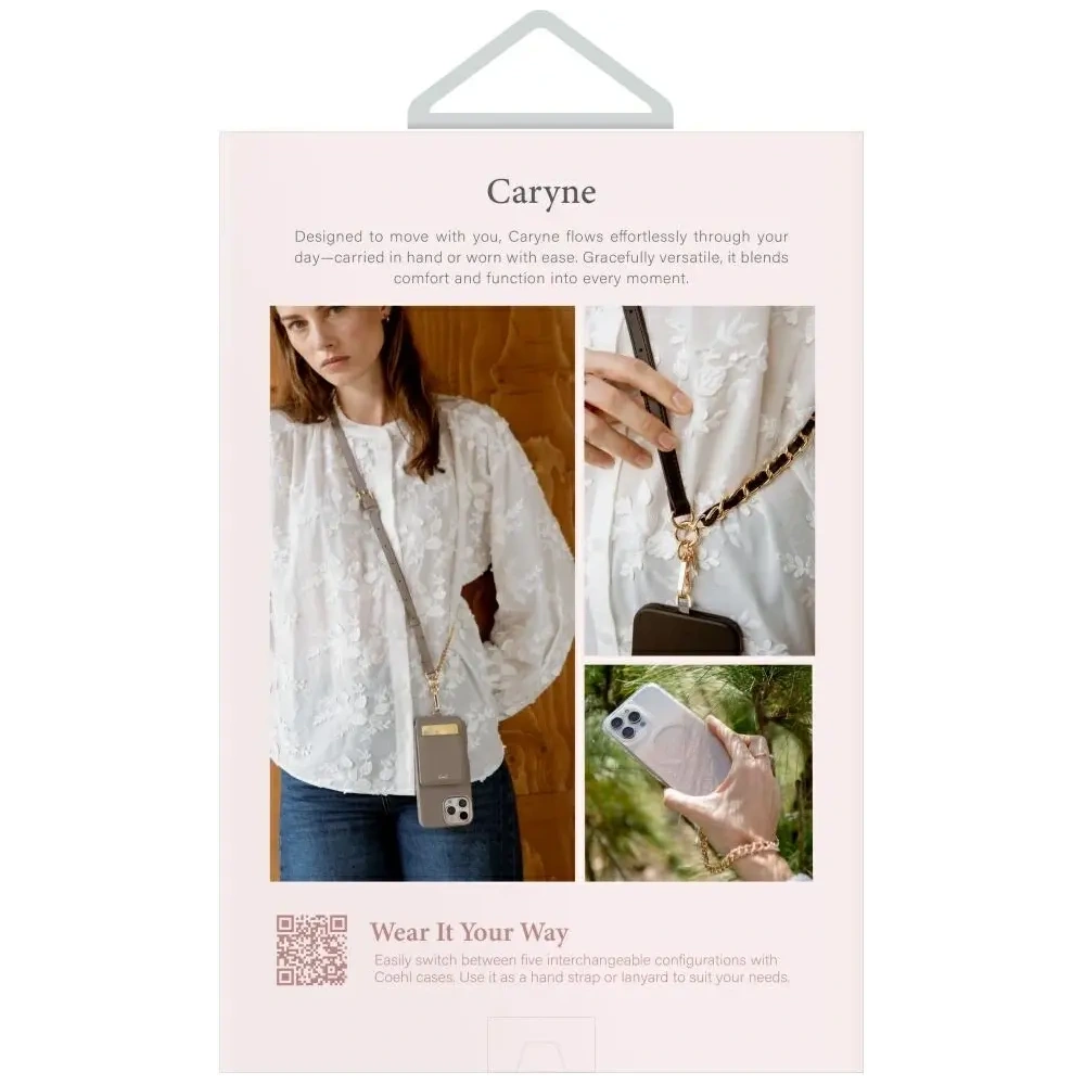 Uniwersalna smycz do telefonu 3w1 UNIQ Coehl Caryne z portfelem na karty ebony