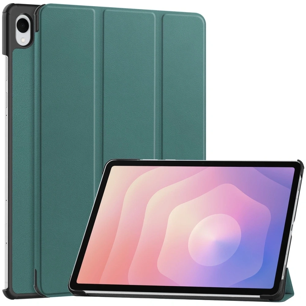 Etui z klapką Bizon Case Tab Croc do Samsung Galaxy Tab S11 Ultra ciemnozielone
