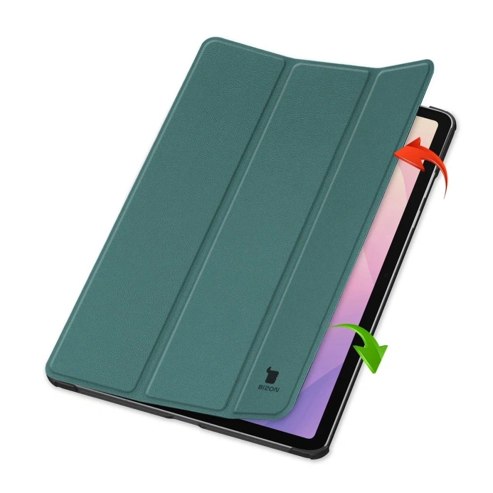 Etui z klapką Bizon Case Tab Croc do Samsung Galaxy Tab S11 Ultra ciemnozielone