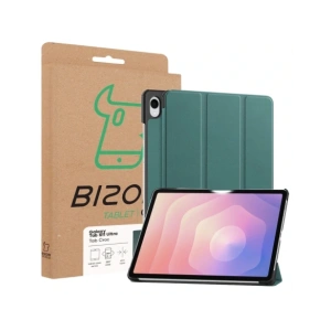 Etui z klapką Bizon Case Tab Croc do Samsung Galaxy Tab S11 Ultra ciemnozielone