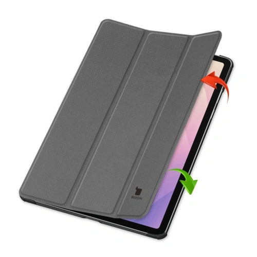 Etui z klapką Bizon Case Tab Croc do Samsung Galaxy Tab S11 Ultra szare