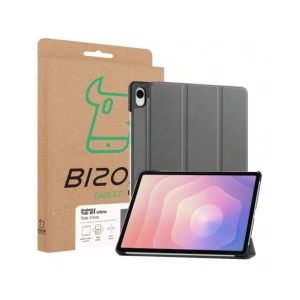 Etui z klapką Bizon Case Tab Croc do Samsung Galaxy Tab S11 Ultra szare