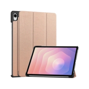 Etui z klapką Bizon Case Tab Croc do Samsung Galaxy Tab S11 Ultra różowozłote