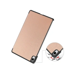 Etui z klapką Bizon Case Tab Croc do Samsung Galaxy Tab S11 Ultra różowozłote