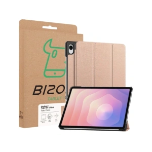 Etui z klapką Bizon Case Tab Croc do Samsung Galaxy Tab S11 Ultra różowozłote