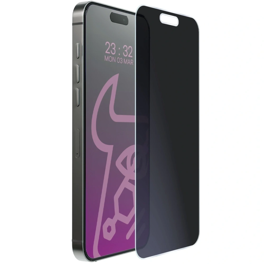 Prywatyzujące szkło hybrydowe Bizon Glass Mule Shadow do Apple iPhone 17 Pro Max matowe