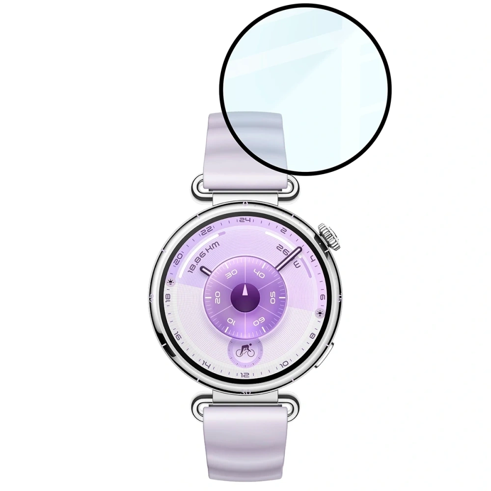 Szkło hybrydowe Bizon Glass Watch Edge Hybrid dla Huawei Watch GT6 41mm czarne