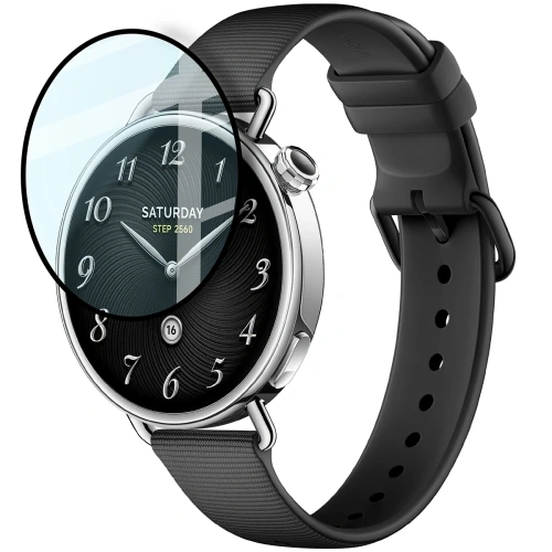 Szkło hybrydowe Bizon Glass Watch Edge Hybrid dla Xiaomi Watch S4 41mm czarne