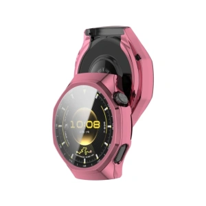 Etui z osłoną ekranu Bizon Case Watch Felipe do Huawei Watch GT6 Pro 46mm różowe