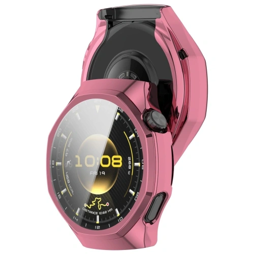 Etui z osłoną ekranu Bizon Case Watch Felipe do Huawei Watch GT6 Pro 46mm różowe