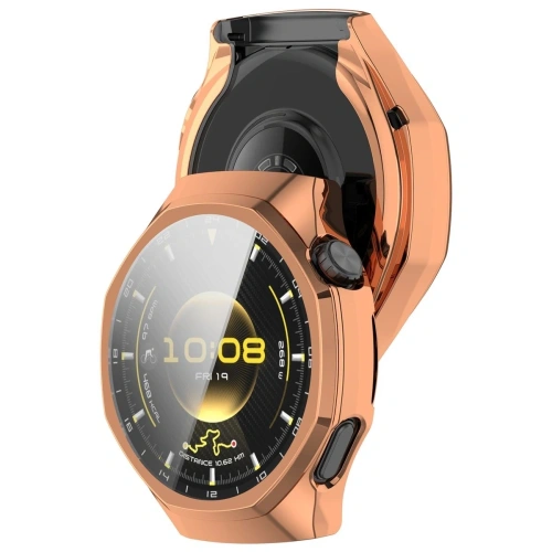 Etui z osłoną ekranu Bizon Case Watch Felipe do Huawei Watch GT6 Pro 46mm różowozłote