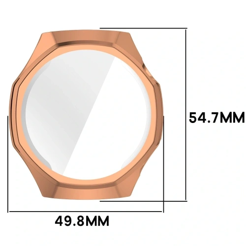 Etui z osłoną ekranu Bizon Case Watch Felipe do Huawei Watch GT6 Pro 46mm różowozłote
