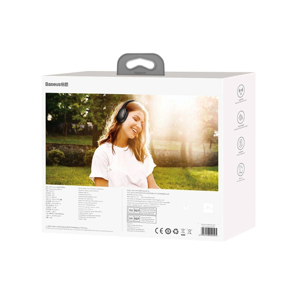 Bezprzewodowe słuchawki nauszne Baseus Encok D02 Pro Bluetooth 5.3 (czarne)