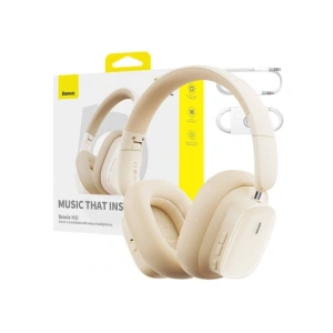 Bezprzewodowe słuchawki nauszne Baseus Bowie H1i ANC Bluetooth 5.3 (białe)