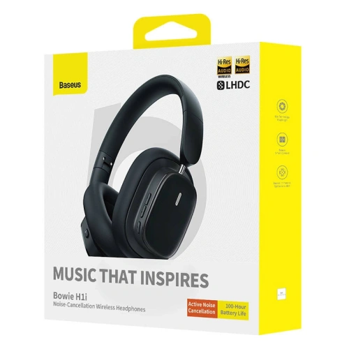 Bezprzewodowe słuchawki nauszne Baseus Bowie H1i ANC Bluetooth 5.3 (czarne)
