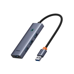 HUB 4w1 Baseus UltraJoy USB-A / 4xUSB-A 3.0 (szary)