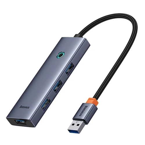 HUB 4w1 Baseus UltraJoy USB-A / 4xUSB-A 3.0 (szary)