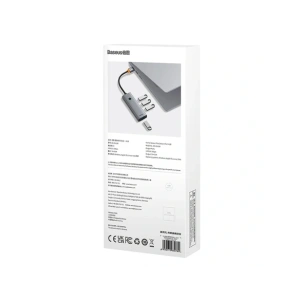 HUB 4w1 Baseus UltraJoy USB-A / 4xUSB-A 3.0 (szary)