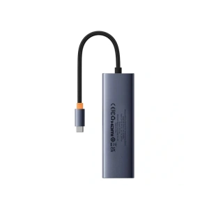 HUB 6w1 Baseus UltraJoy USB-C / HDMI4K@30Hz, 3xUSB-A 3.0+ USB-C PD+RJ45 (szary)