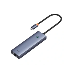HUB 6w1 Baseus UltraJoy USB-C / HDMI4K@30Hz, 3xUSB-A 3.0+ USB-C PD+RJ45 (szary)
