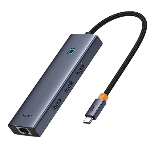 HUB 6w1 Baseus UltraJoy USB-C / HDMI4K@30Hz, 3xUSB-A 3.0+ USB-C PD+RJ45 (szary)